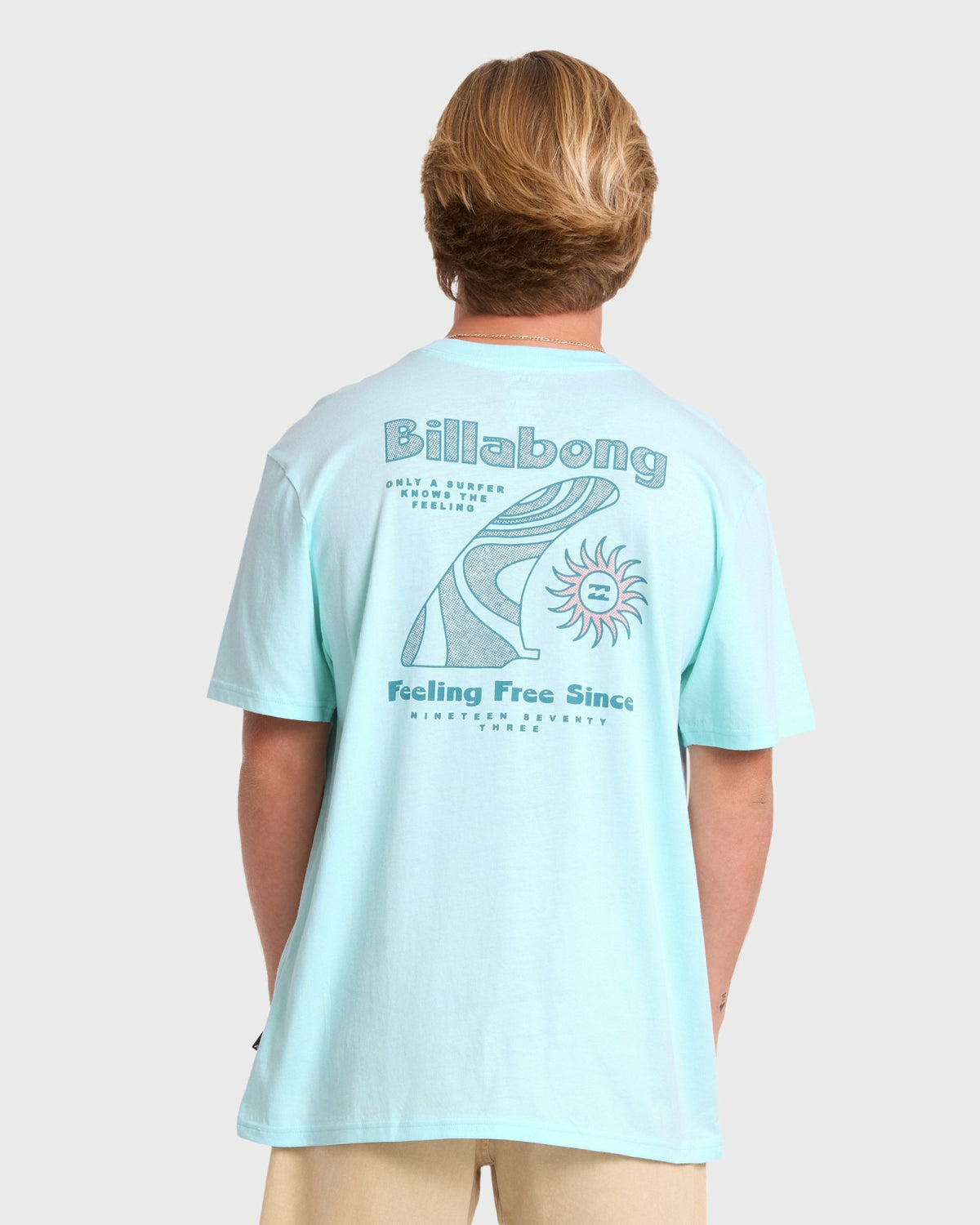 Billabong Men's Single Fin Premium Short Sleeve Knit T-Shirt - Coastal Blue