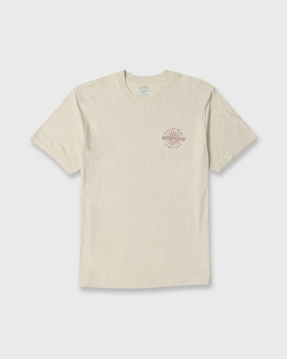 Billabong Men's Single Fin Premium Short Sleeve Knit T-Shirt - Oatmeal