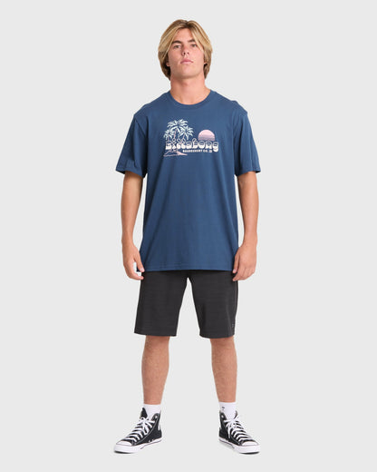 Billabong Men's Check Out Premium Short Sleeve Knit T-Shirt - Dark Denim