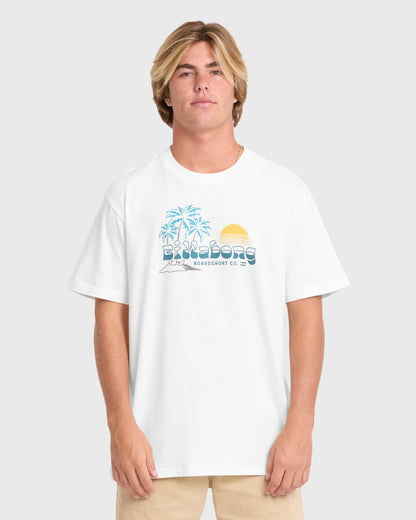 Billabong Men's Check Out Premium Short Sleeve Knit T-Shirt - Off White