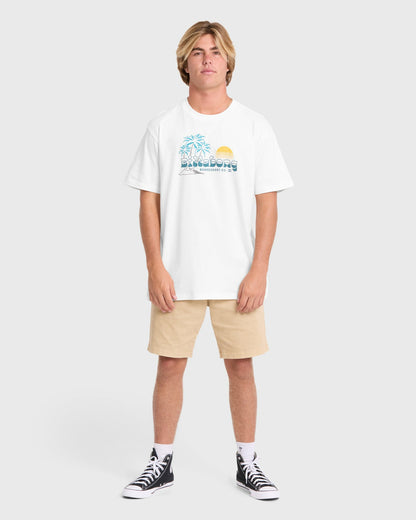 Billabong Men's Check Out Premium Short Sleeve Knit T-Shirt - Off White