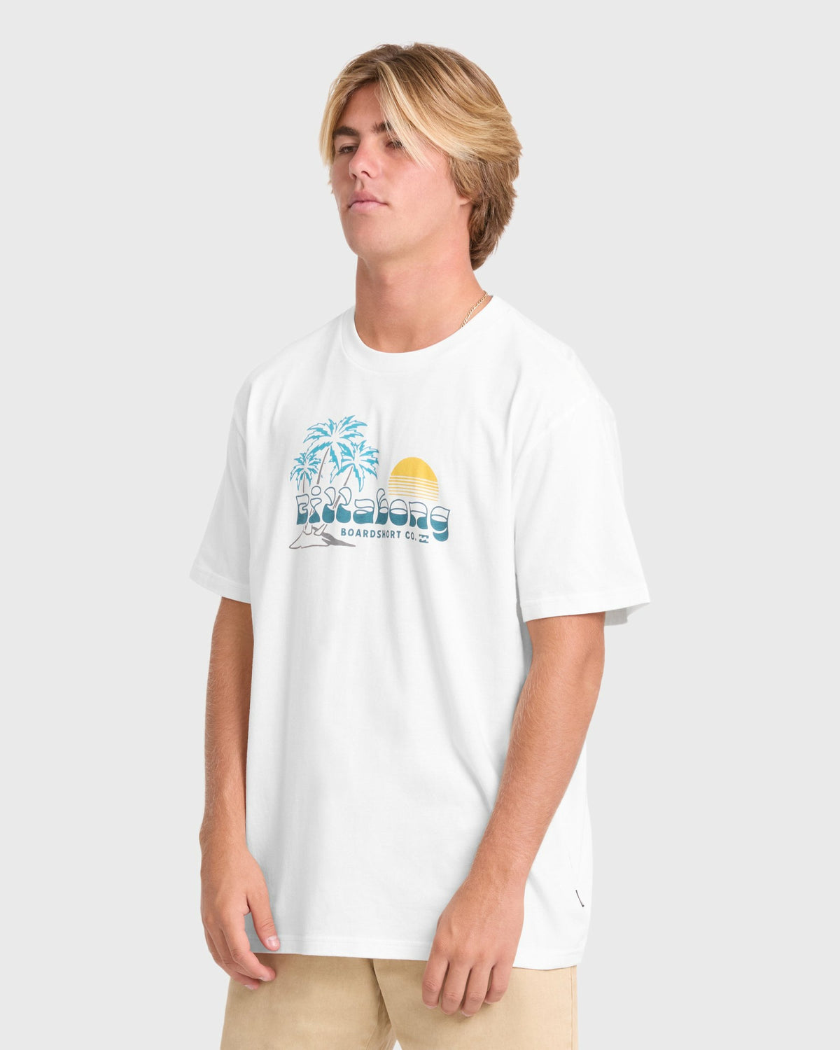 Billabong Men's Check Out Premium Short Sleeve Knit T-Shirt - Off White