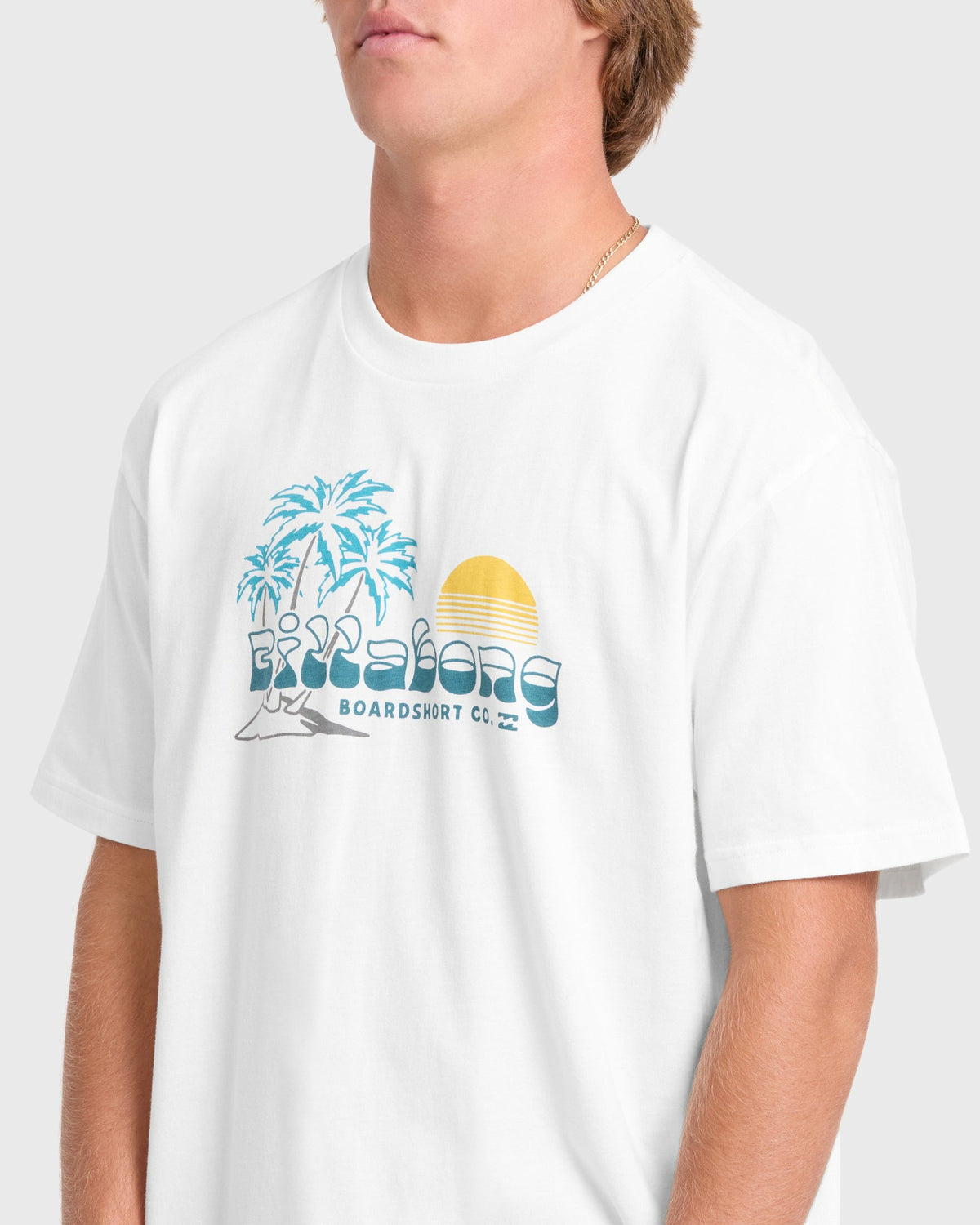 Billabong Men's Check Out Premium Short Sleeve Knit T-Shirt - Off White