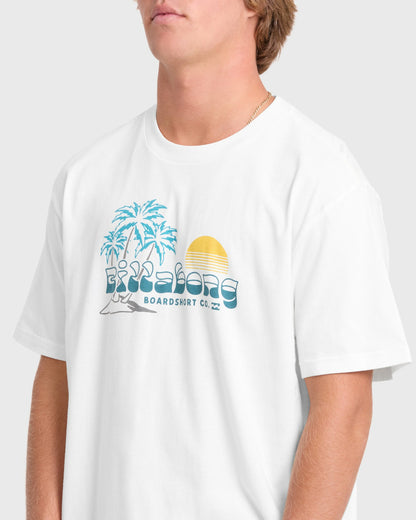 Billabong Men's Check Out Premium Short Sleeve Knit T-Shirt - Off White