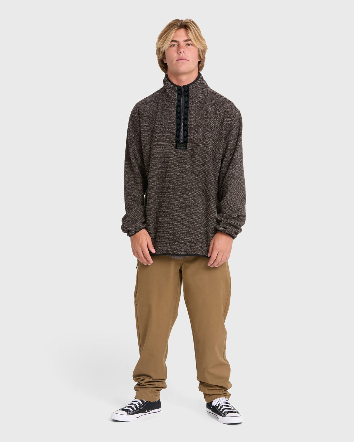 Billabong Men's Frontier Mockneck Quarter-Zip Fleece - Black