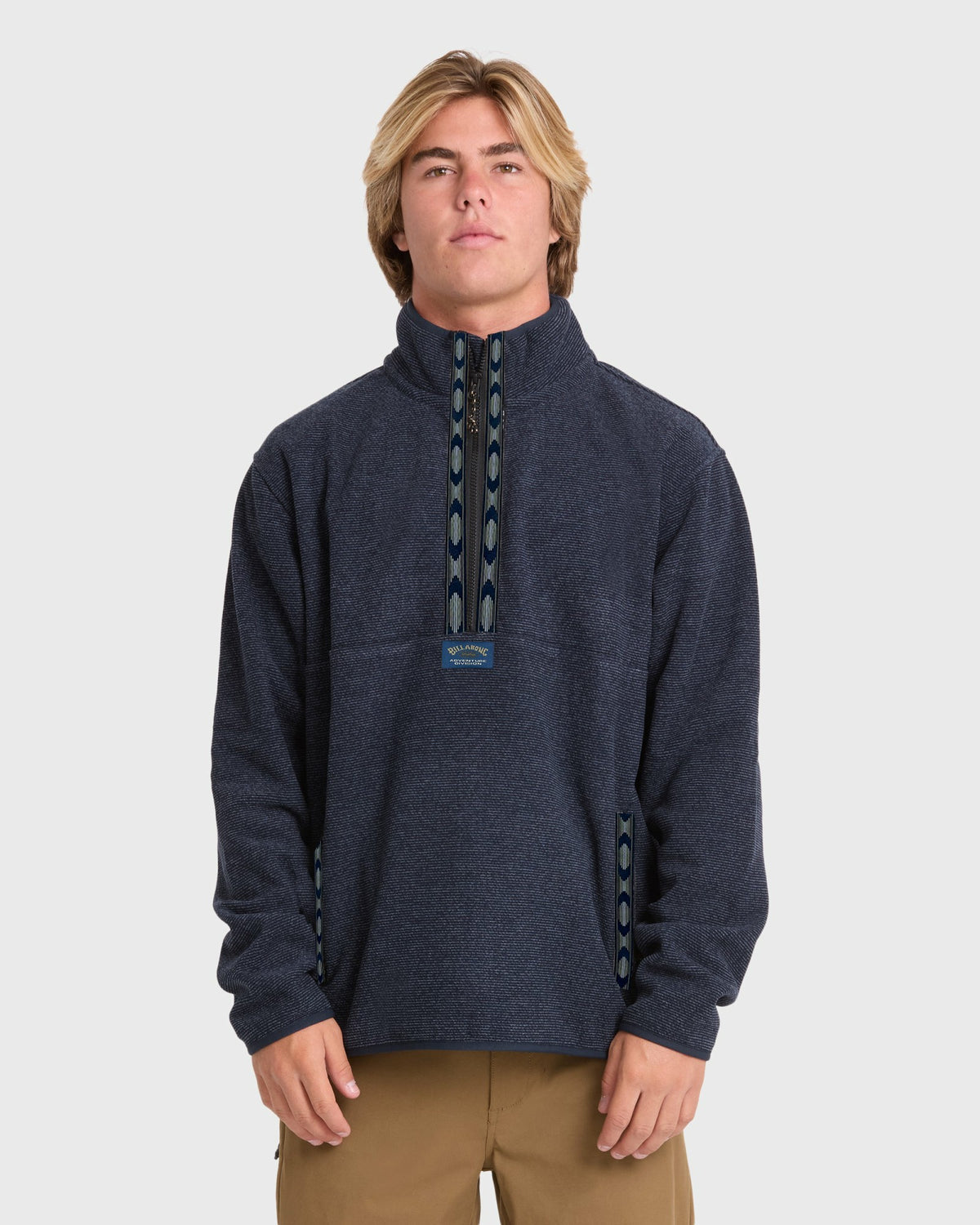 Billabong Men's Frontier Mockneck Quarter-Zip Fleece - True Navy
