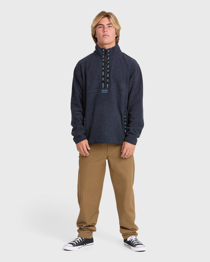 Billabong Men's Frontier Mockneck Quarter-Zip Fleece - True Navy