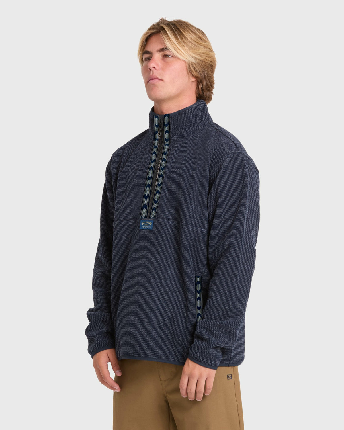 Billabong Men's Frontier Mockneck Quarter-Zip Fleece - True Navy