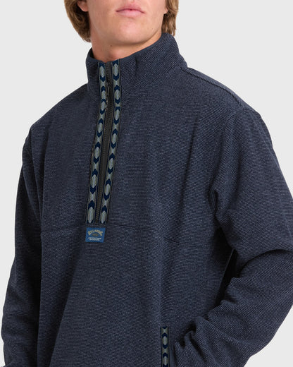Billabong Men's Frontier Mockneck Quarter-Zip Fleece - True Navy