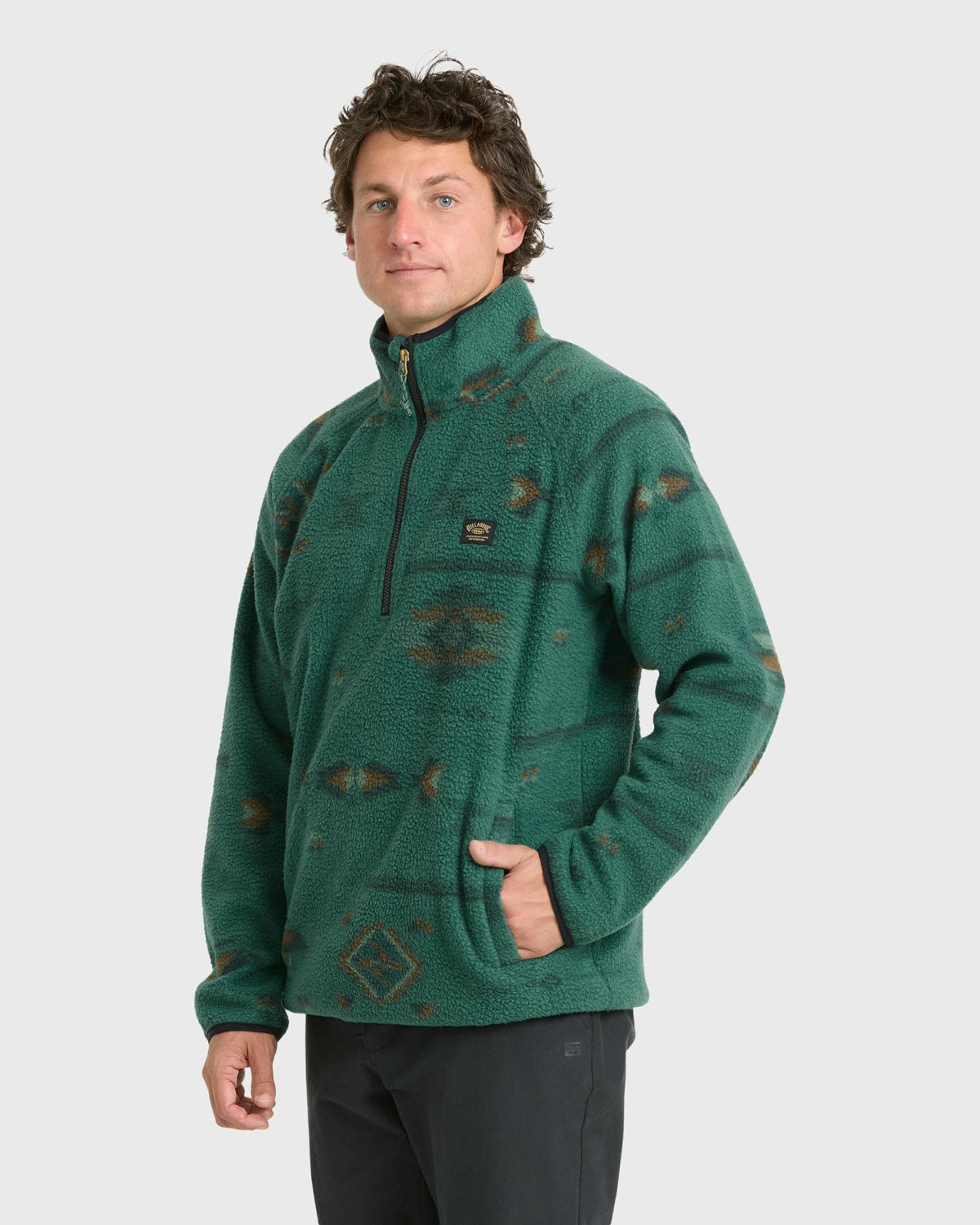 Billabong Men's A\/Div Boundary Mock Neck Half-Zip Sweatshirt - Smoke Pine