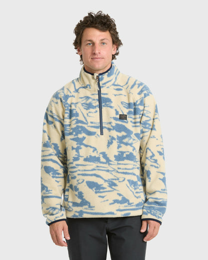 Billabong Men's A\/Div Boundary Mock Neck Half-Zip Sweatshirt - Sand Khaki