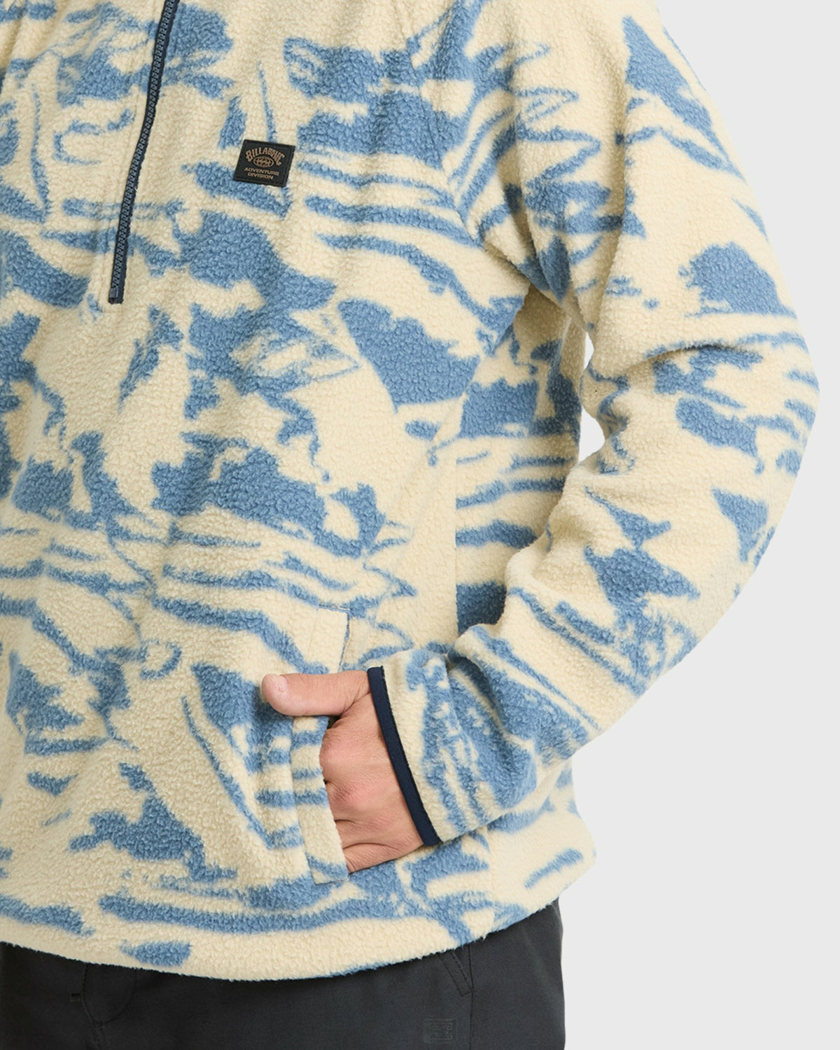 Billabong Men's A\/Div Boundary Mock Neck Half-Zip Sweatshirt - Sand Khaki