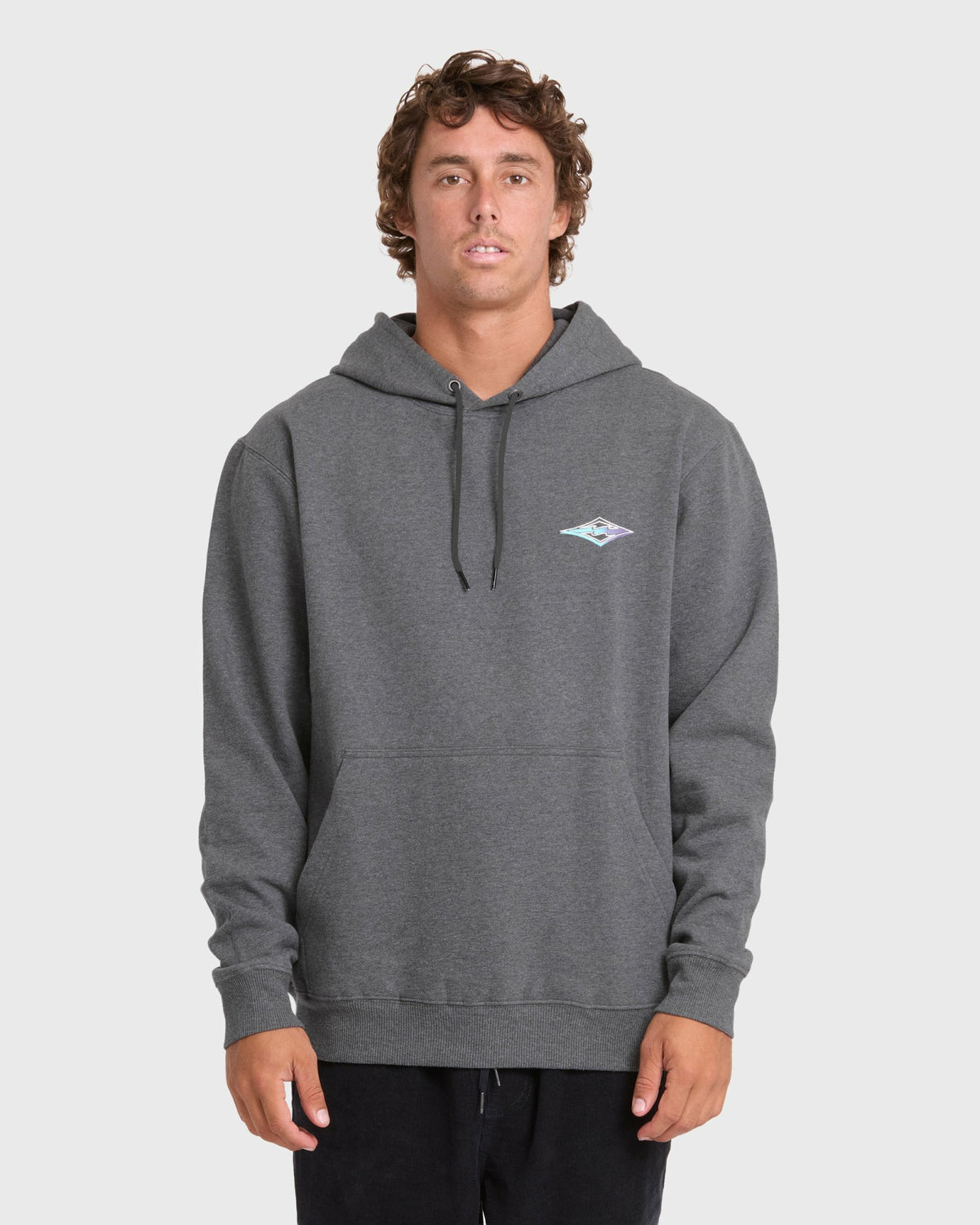 Billabong Men's Crayon Wave Pullover Hoodie - Dark Gray Heather