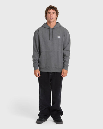 Billabong Men's Crayon Wave Pullover Hoodie - Dark Gray Heather