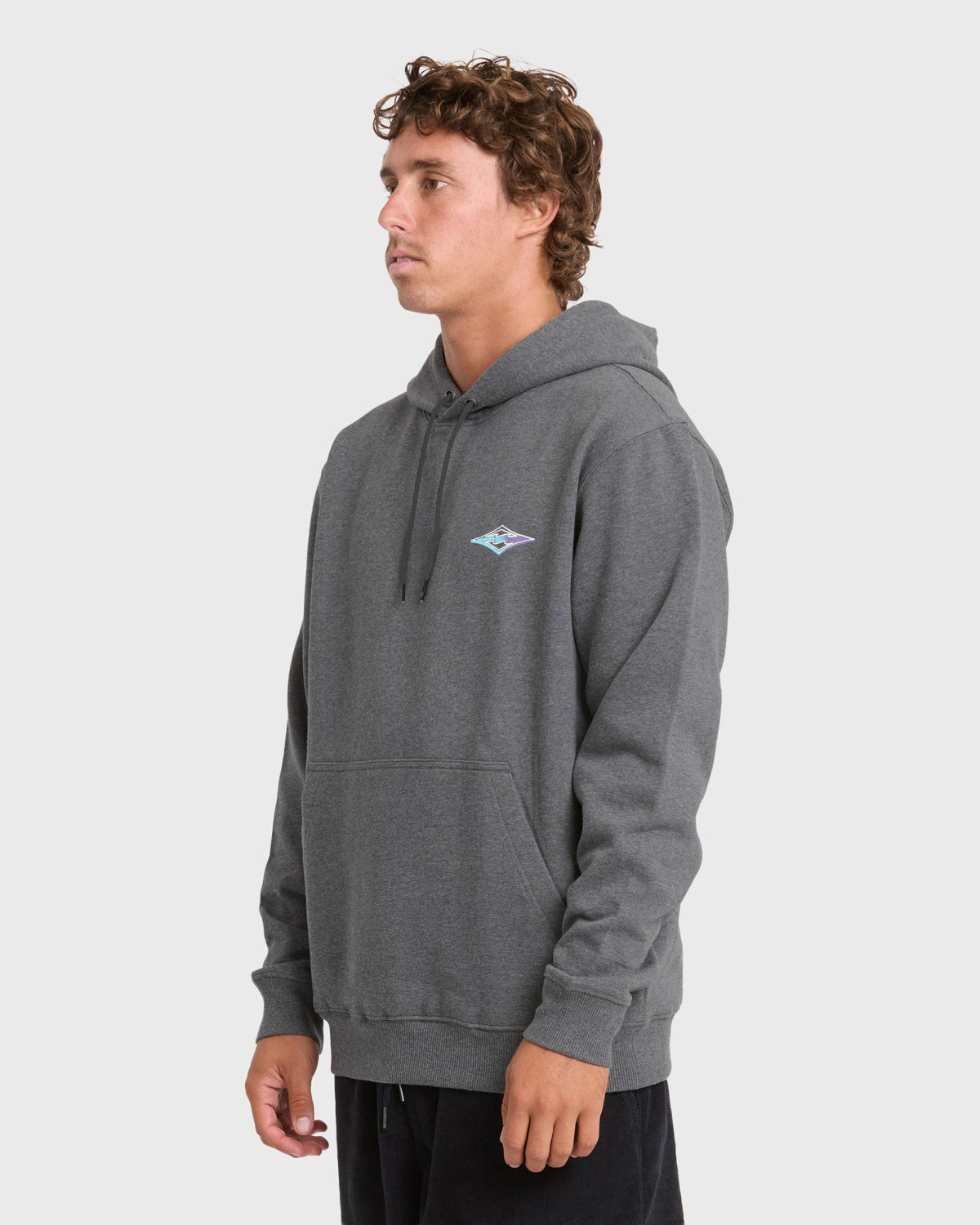 Billabong Men's Crayon Wave Pullover Hoodie - Dark Gray Heather