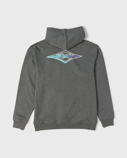 Billabong Men's Crayon Wave Pullover Hoodie - Dark Gray Heather