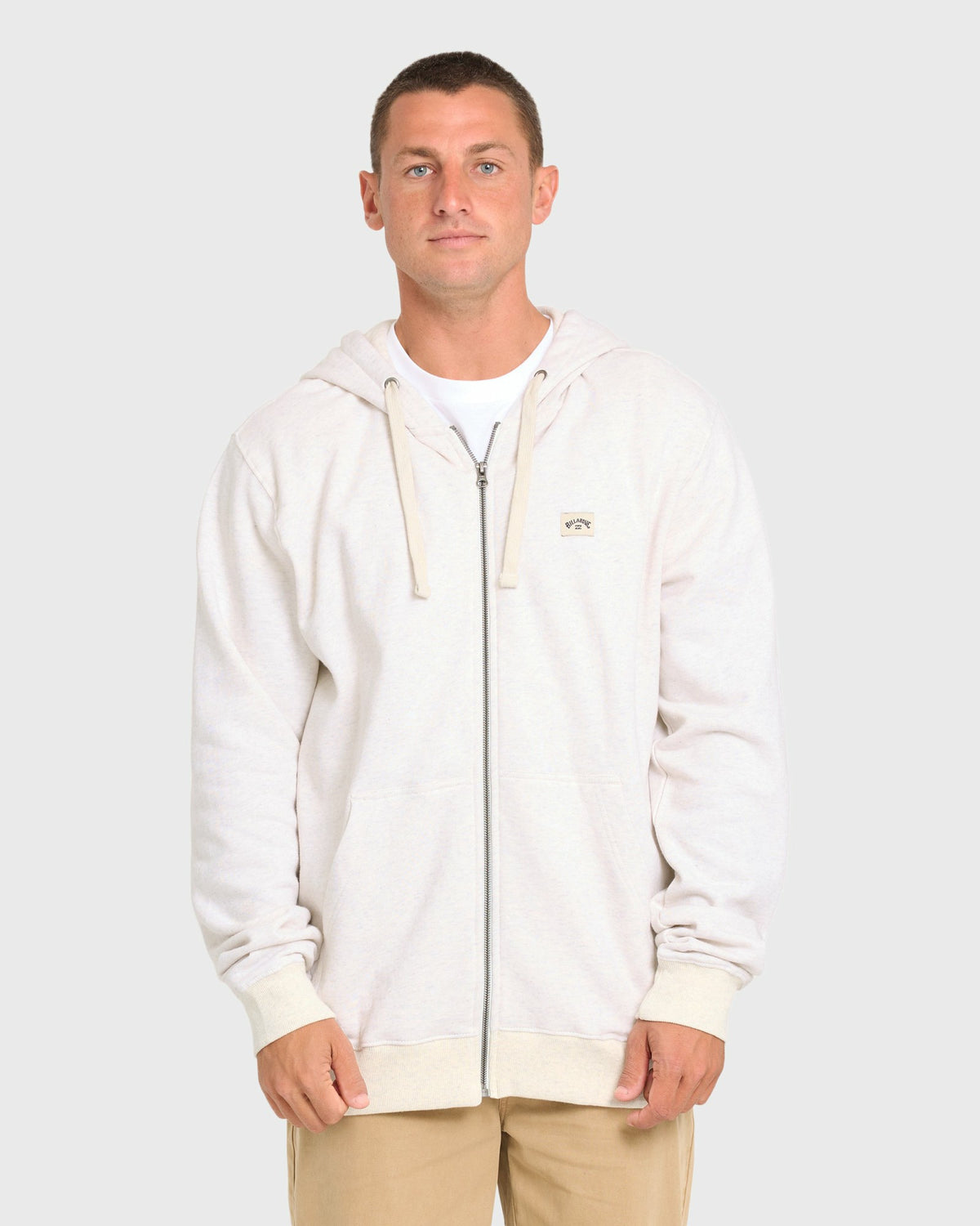 Billabong Men's All Day Zip-Up Hoodie - Light Gray Heather