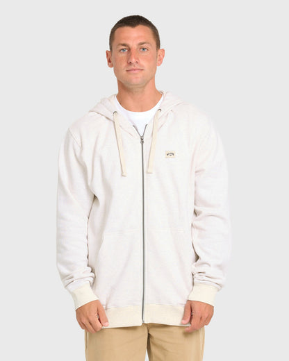 Billabong Men's All Day Zip-Up Hoodie - Light Gray Heather