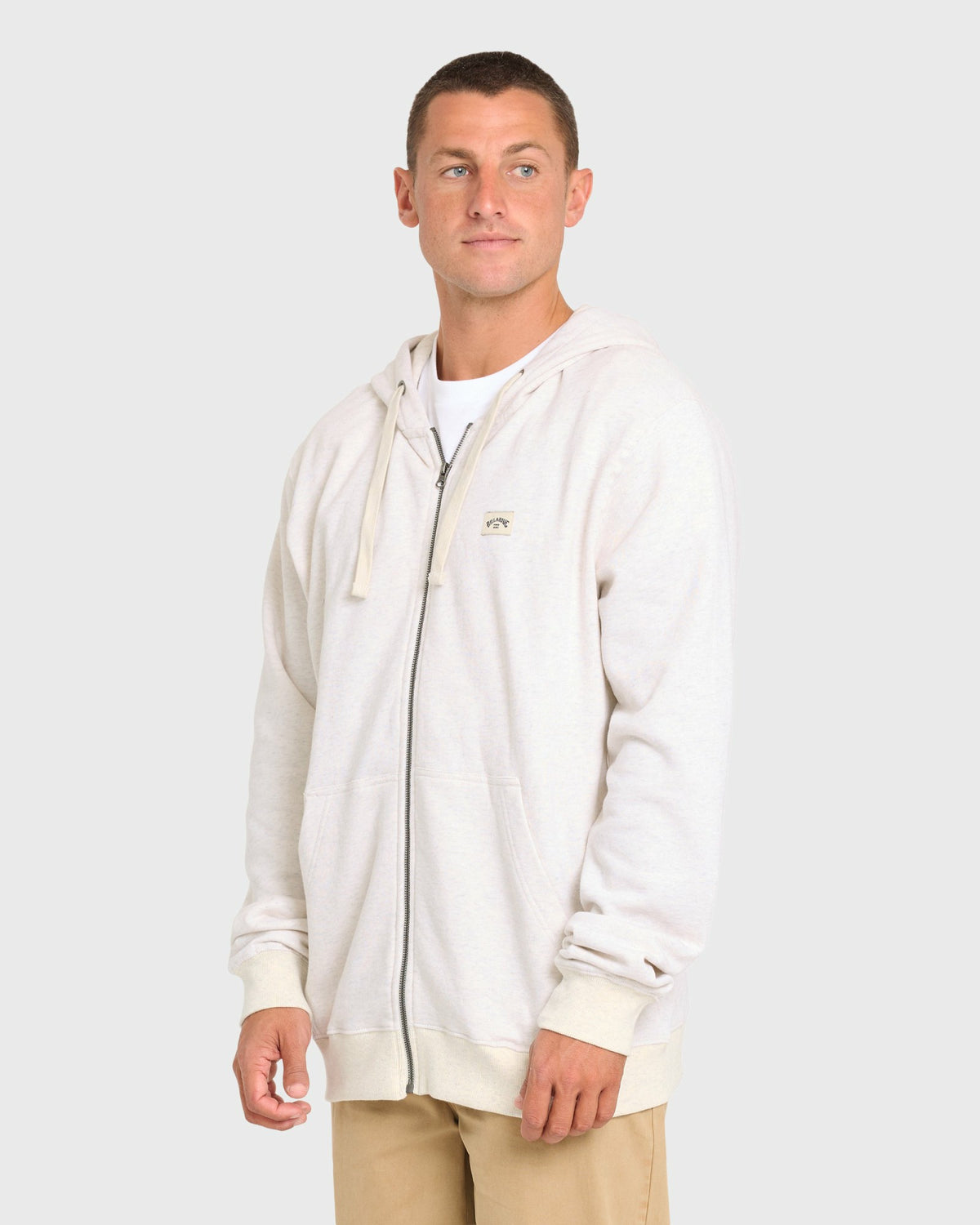 Billabong Men's All Day Zip-Up Hoodie - Light Gray Heather