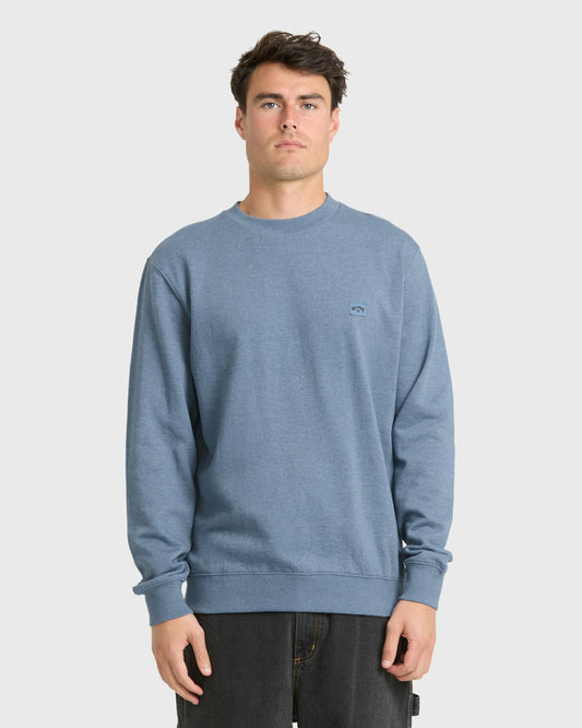 Billabong Men's All Day Crewneck Sweatshirt - China Blue