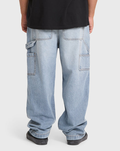 Billabong Men's Bad Dog Carpenter Pants - Bleached Blue Wash