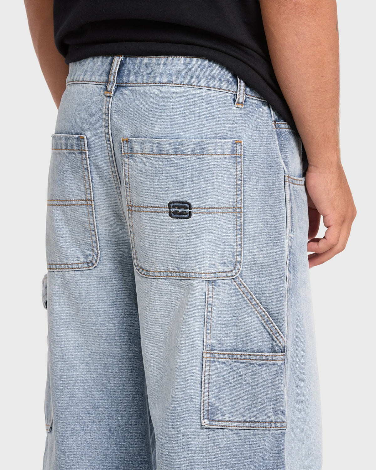 Billabong Men's Bad Dog Carpenter Pants - Bleached Blue Wash