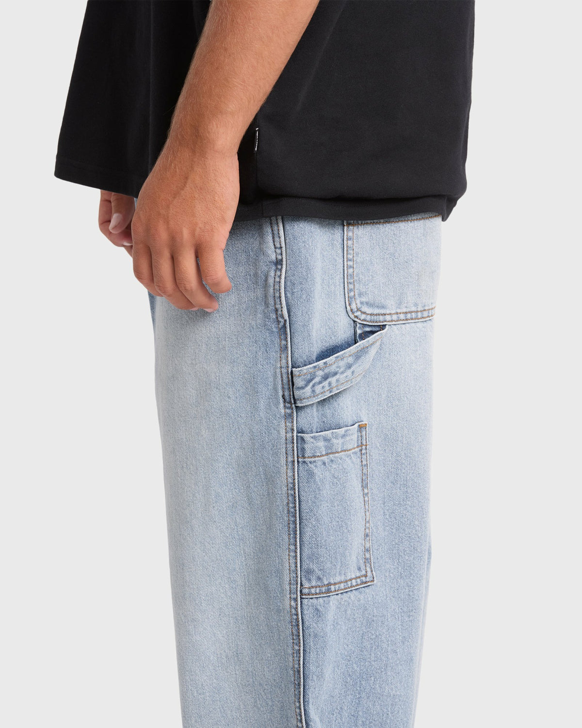 Billabong Men's Bad Dog Carpenter Pants - Bleached Blue Wash