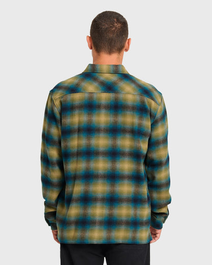 Billabong Men's Offshore Long Sleeve Flannel Shirt - Ultramarine Green