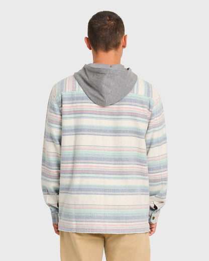 Billabong Men's Baja Long Sleeve Flannel Shirt - Oatmeal