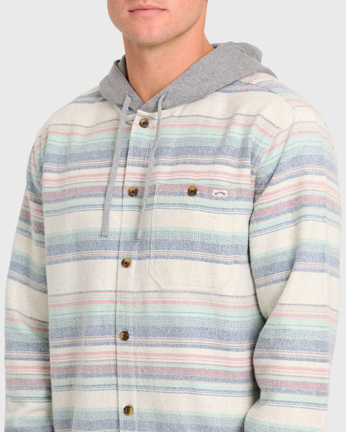 Billabong Men's Baja Long Sleeve Flannel Shirt - Oatmeal