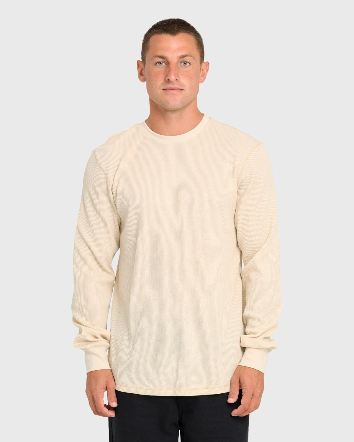 Billabong Men's Essential Thermal Long Sleeve Knit Tee - Oatmeal