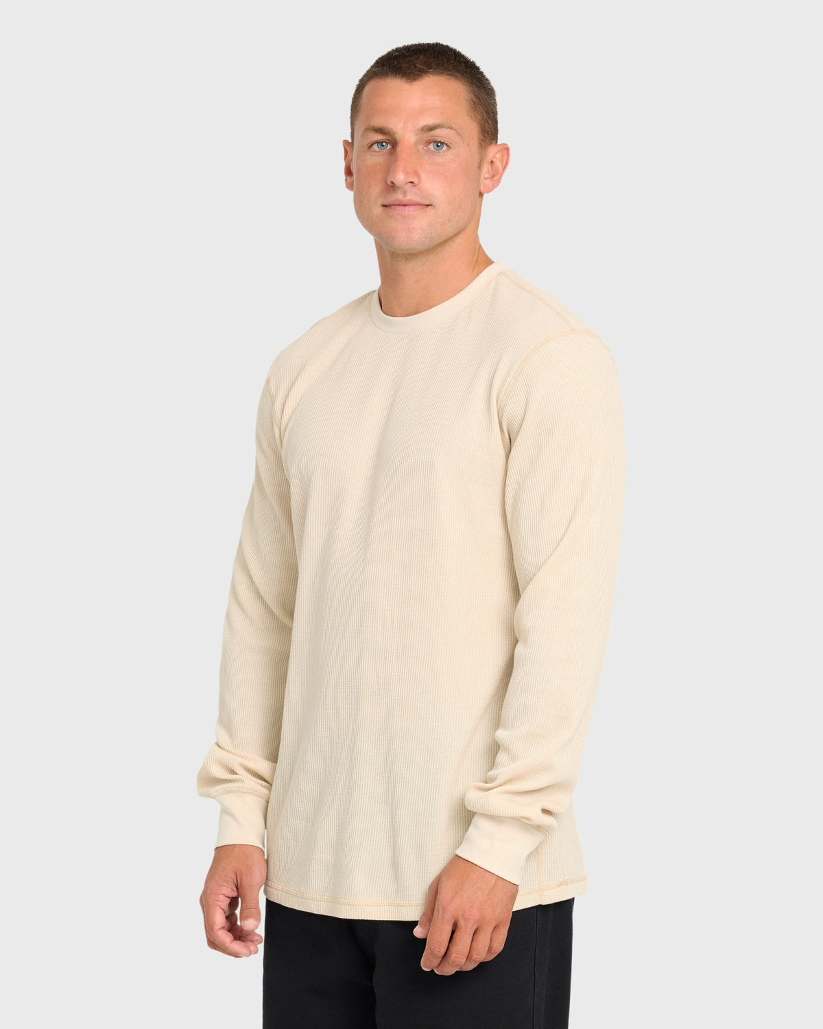 Billabong Men's Essential Thermal Long Sleeve Knit Tee - Oatmeal
