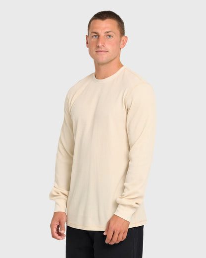 Billabong Men's Essential Thermal Long Sleeve Knit Tee - Oatmeal