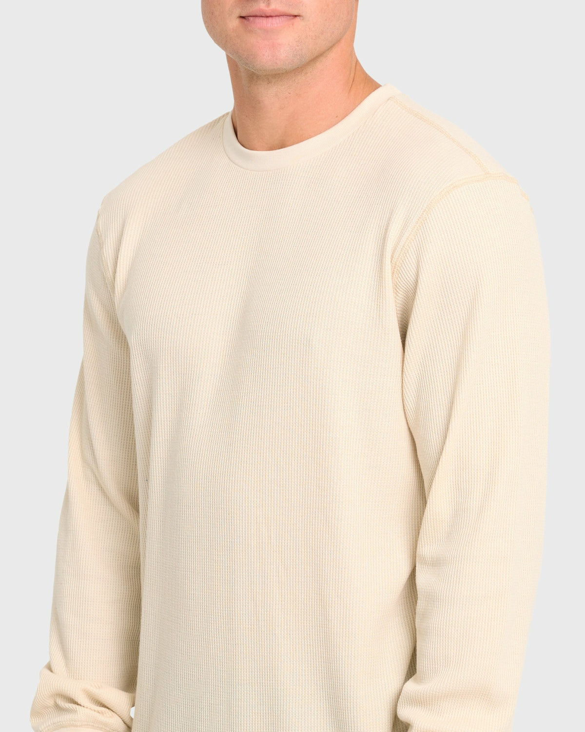 Billabong Men's Essential Thermal Long Sleeve Knit Tee - Oatmeal