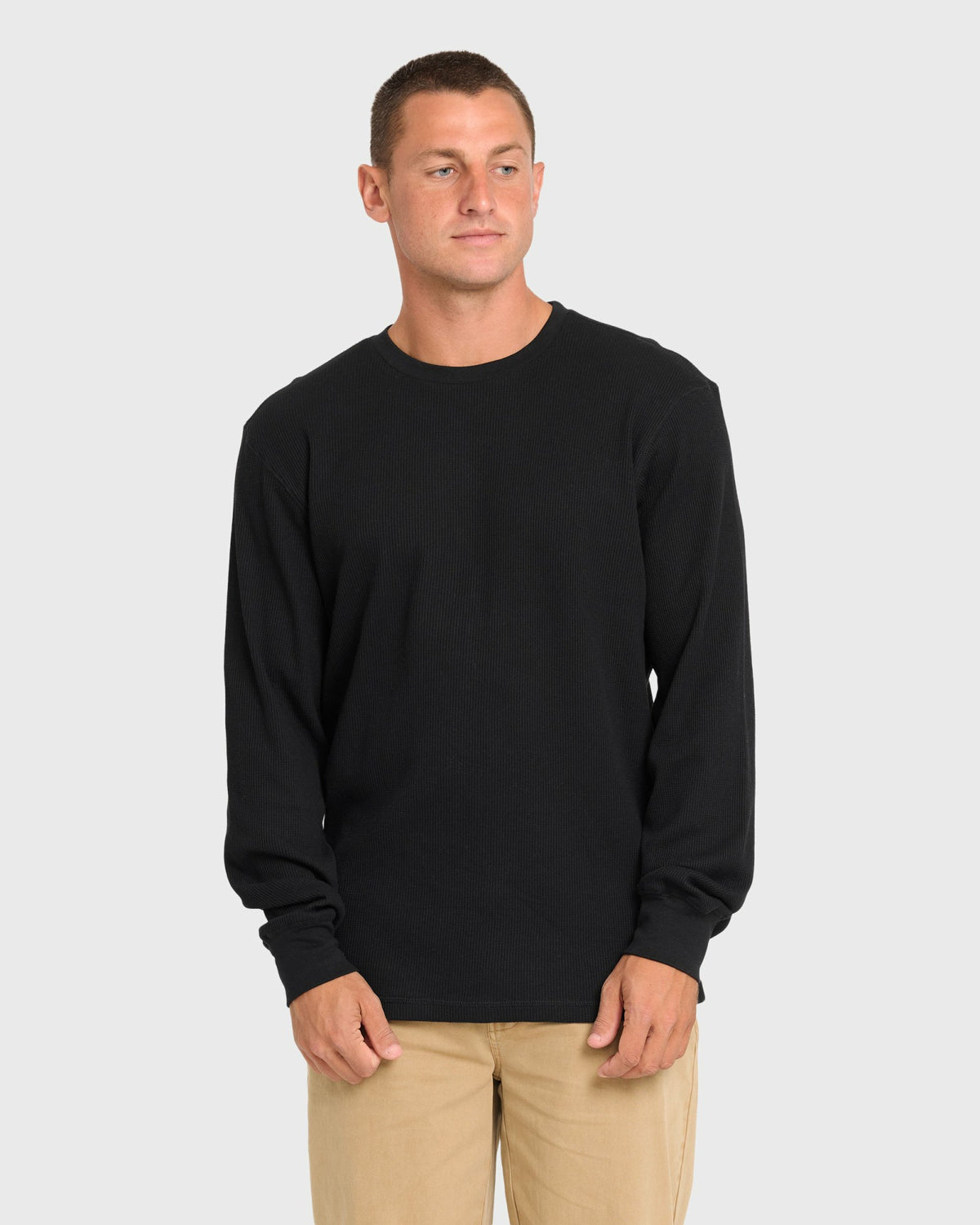 Billabong Men's Essential Thermal Long Sleeve Knit Tee - Black