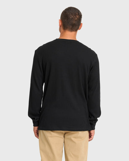 Billabong Men's Essential Thermal Long Sleeve Knit Tee - Black
