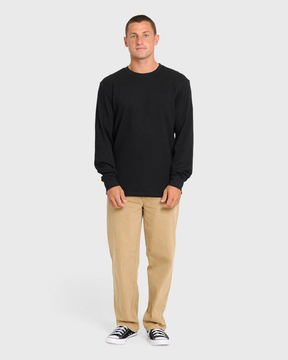 Billabong Men's Essential Thermal Long Sleeve Knit Tee - Black