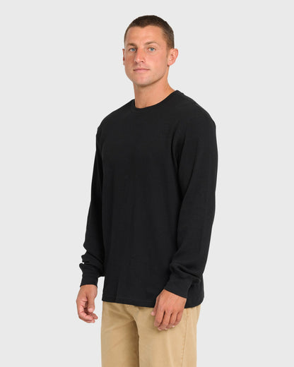 Billabong Men's Essential Thermal Long Sleeve Knit Tee - Black