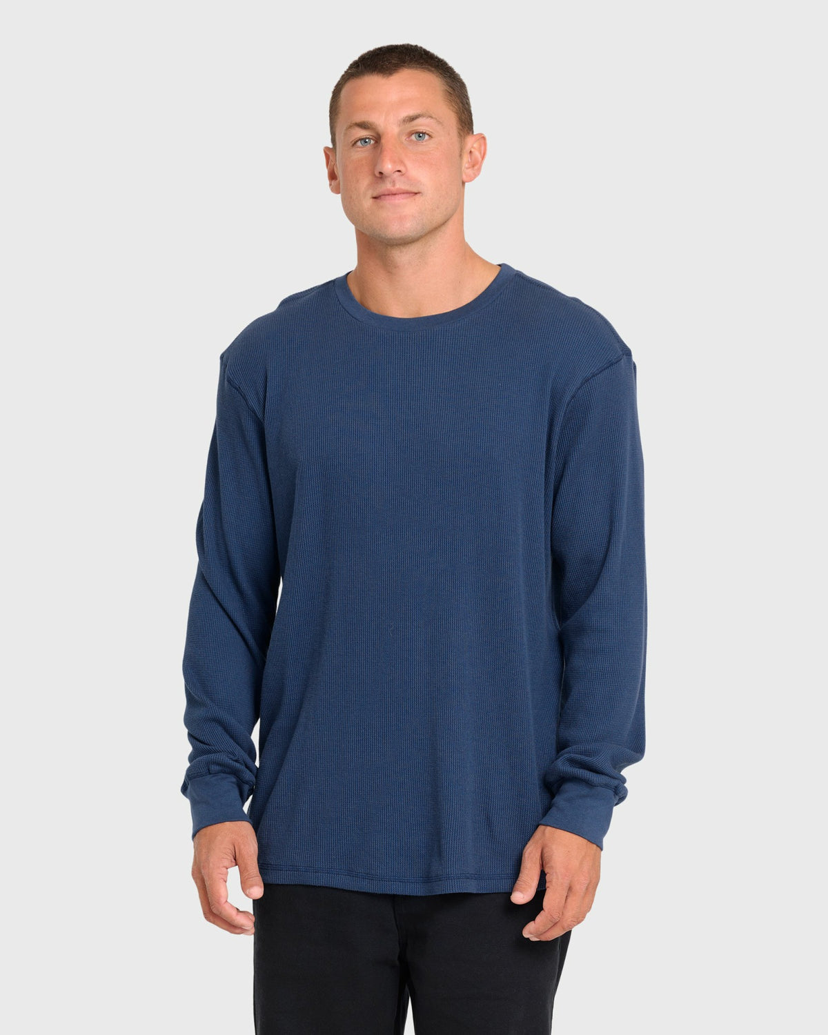 Billabong Men's Essential Thermal Long Sleeve Knit Tee - Dark Denim
