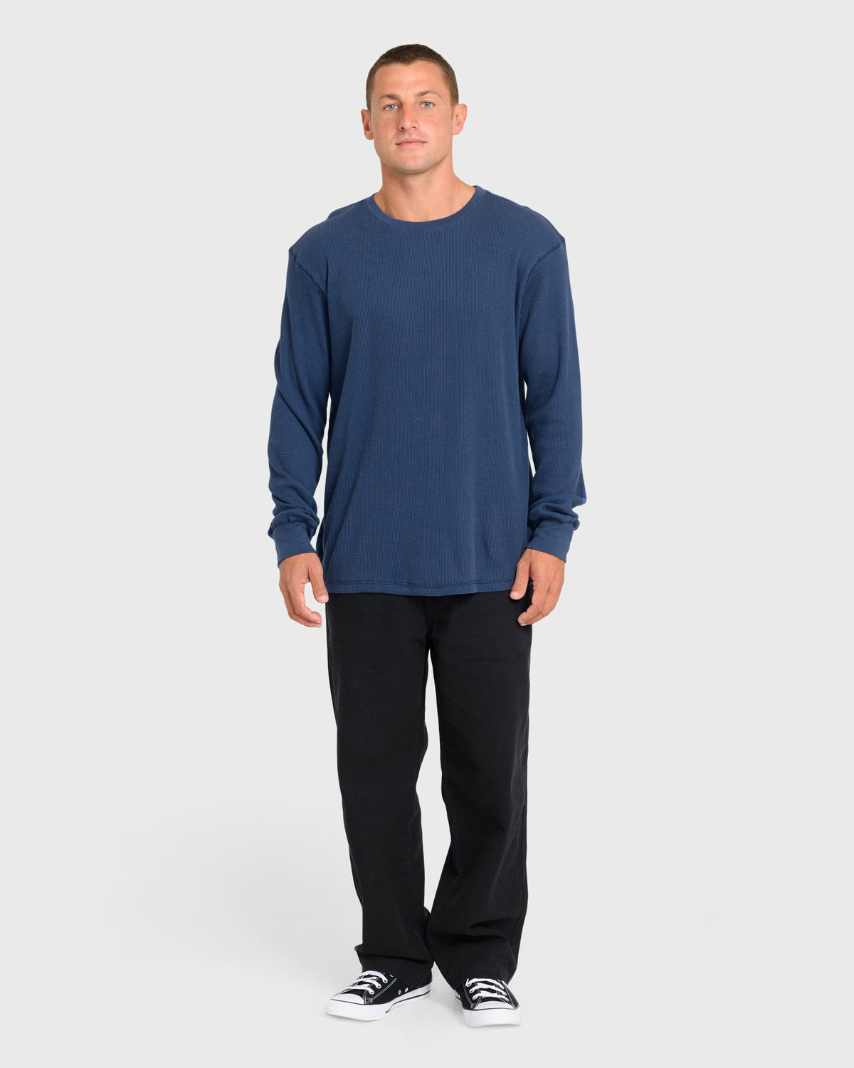 Billabong Men's Essential Thermal Long Sleeve Knit Tee - Dark Denim