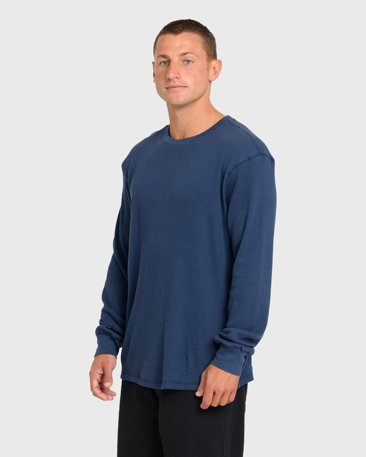 Billabong Men's Essential Thermal Long Sleeve Knit Tee - Dark Denim