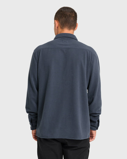 Billabong Men's Adventure Division Ridge Long Sleeve Fleece Overshirt - Blue Graphite