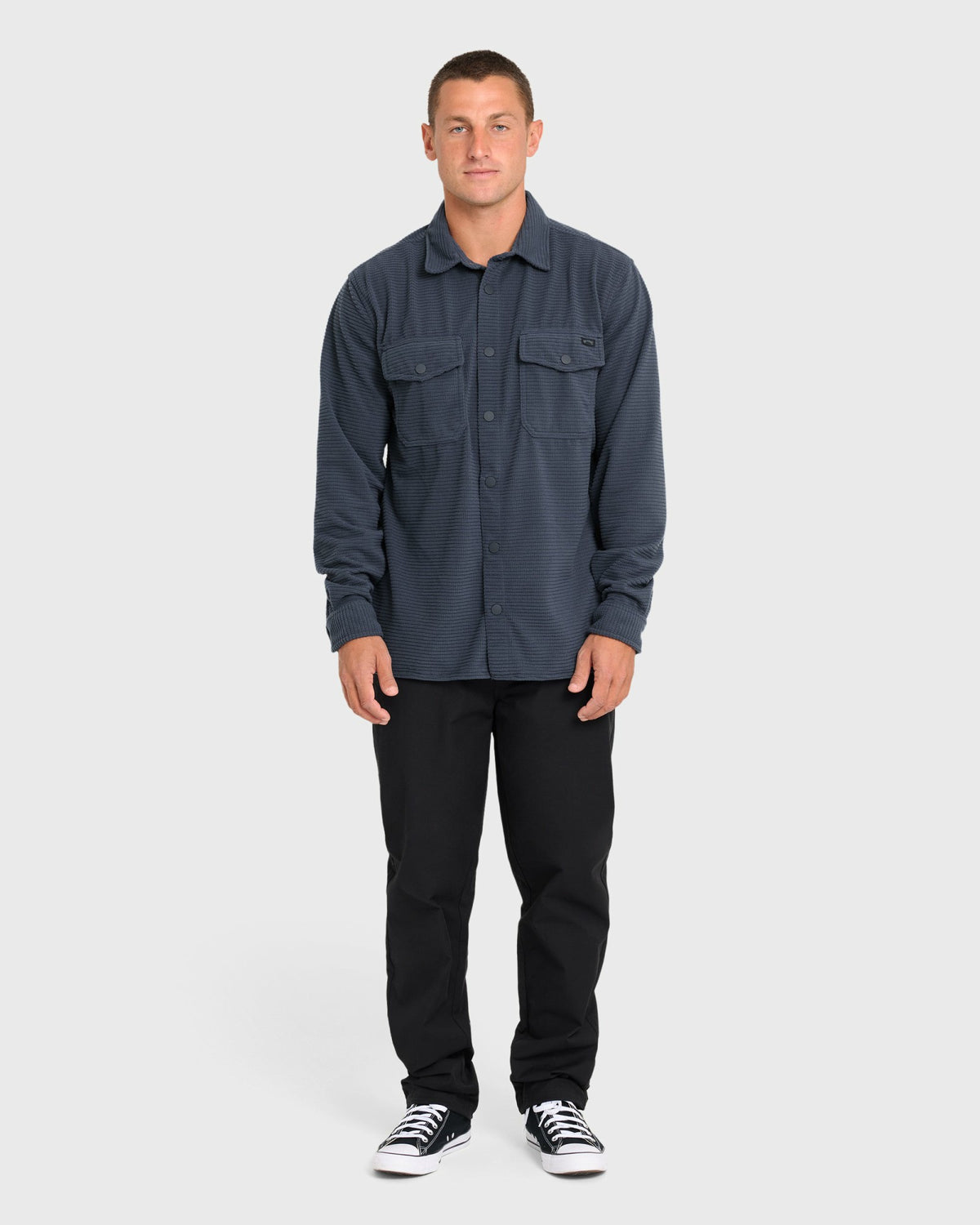 Billabong Men's Adventure Division Ridge Long Sleeve Fleece Overshirt - Blue Graphite