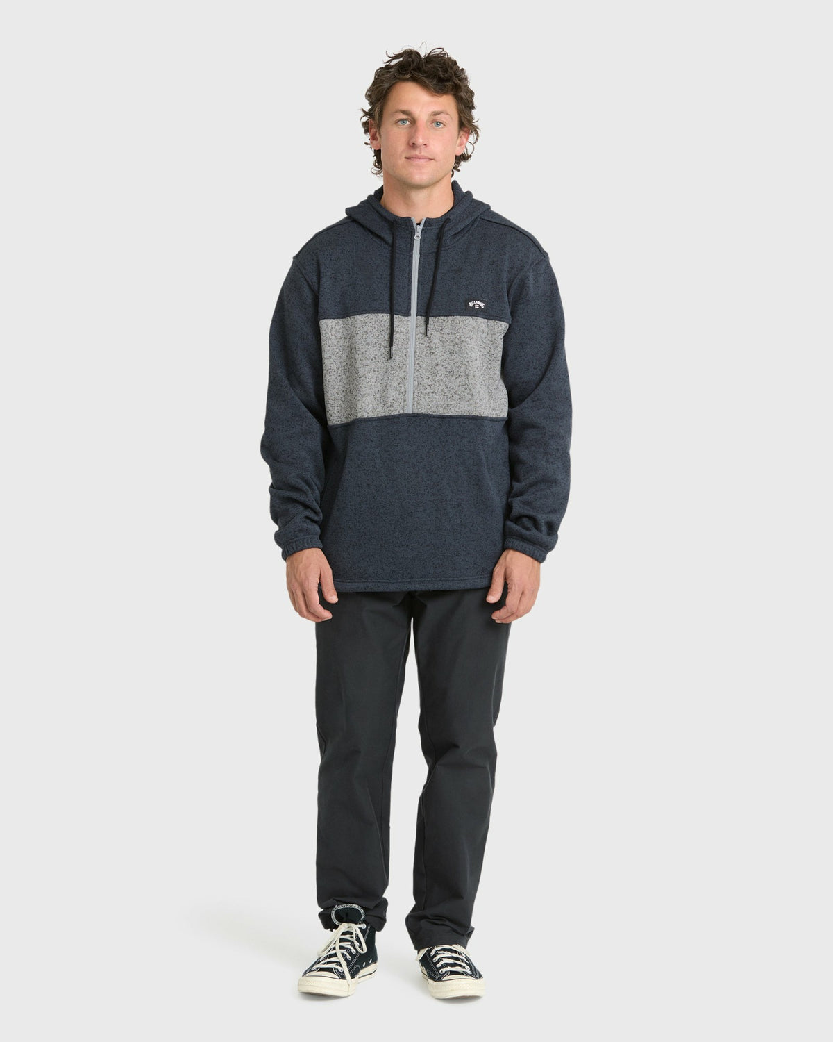 Billabong Men's Adventure Division Boundary Pullover Quarter Zip Hoodie - True Navy