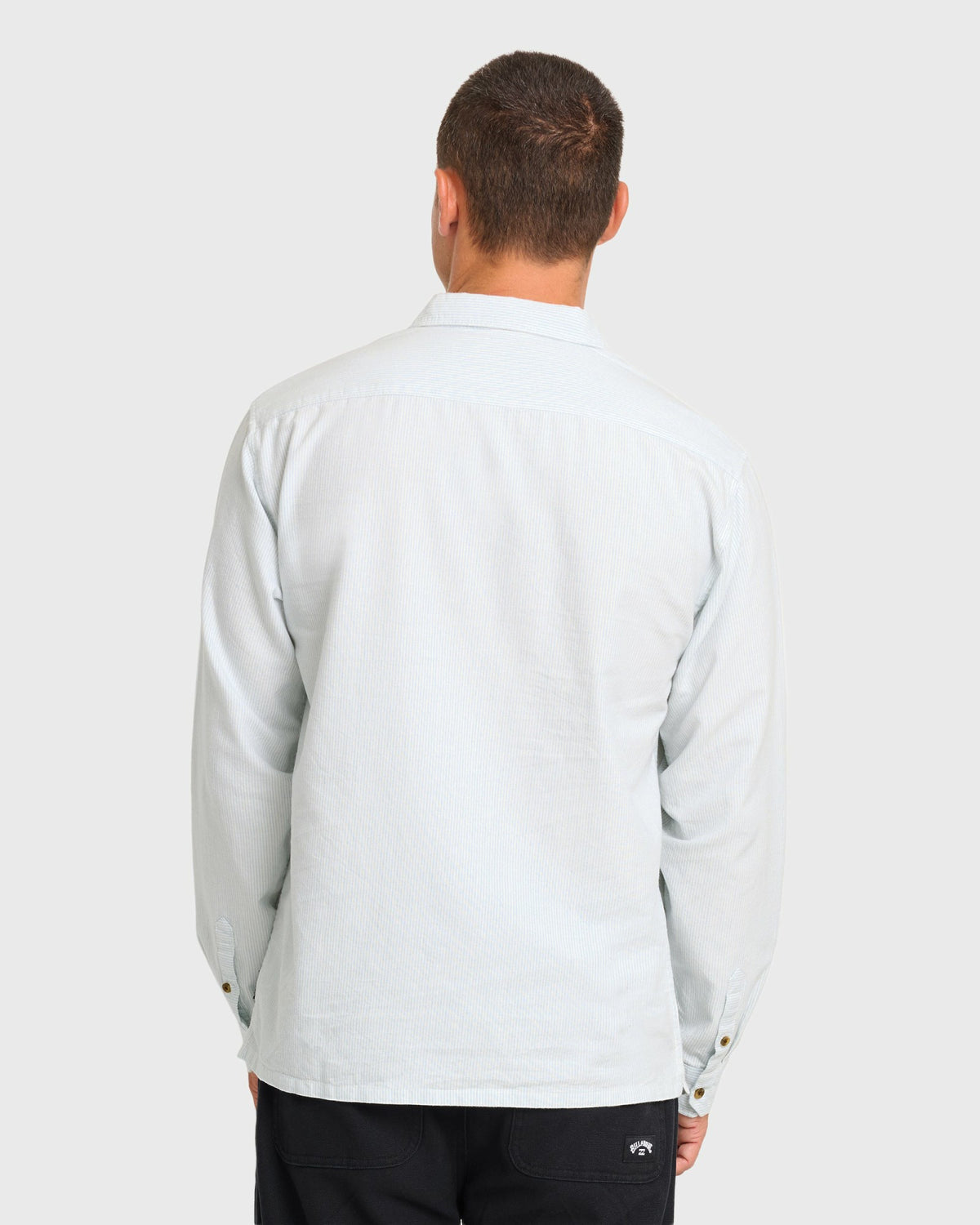 Billabong Men's Garage Post Up Long Sleeve Oxford Shirt - Blue Smoke