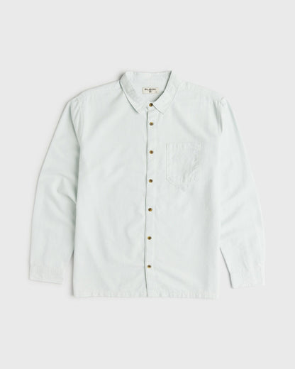 Billabong Men's Garage Post Up Long Sleeve Oxford Shirt - Blue Smoke