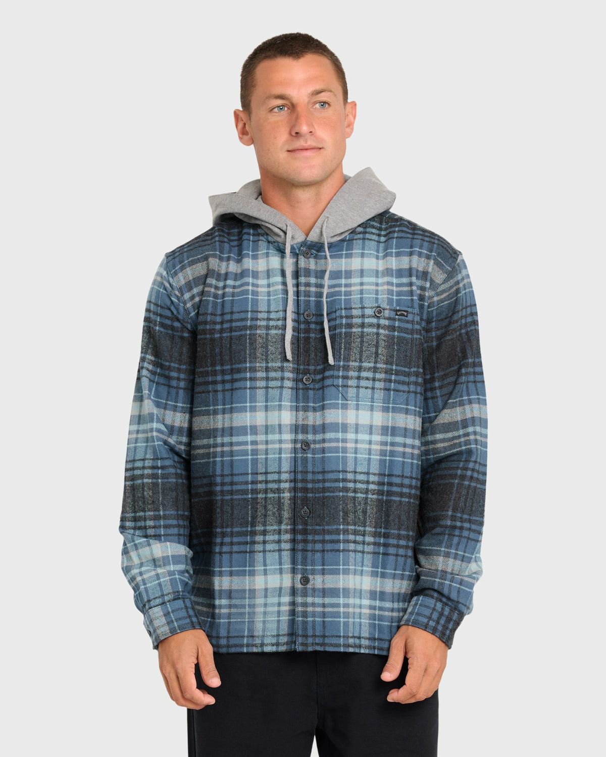 Billabong Men's Baja Long Sleeve Flannel Shirt - Dark Denim