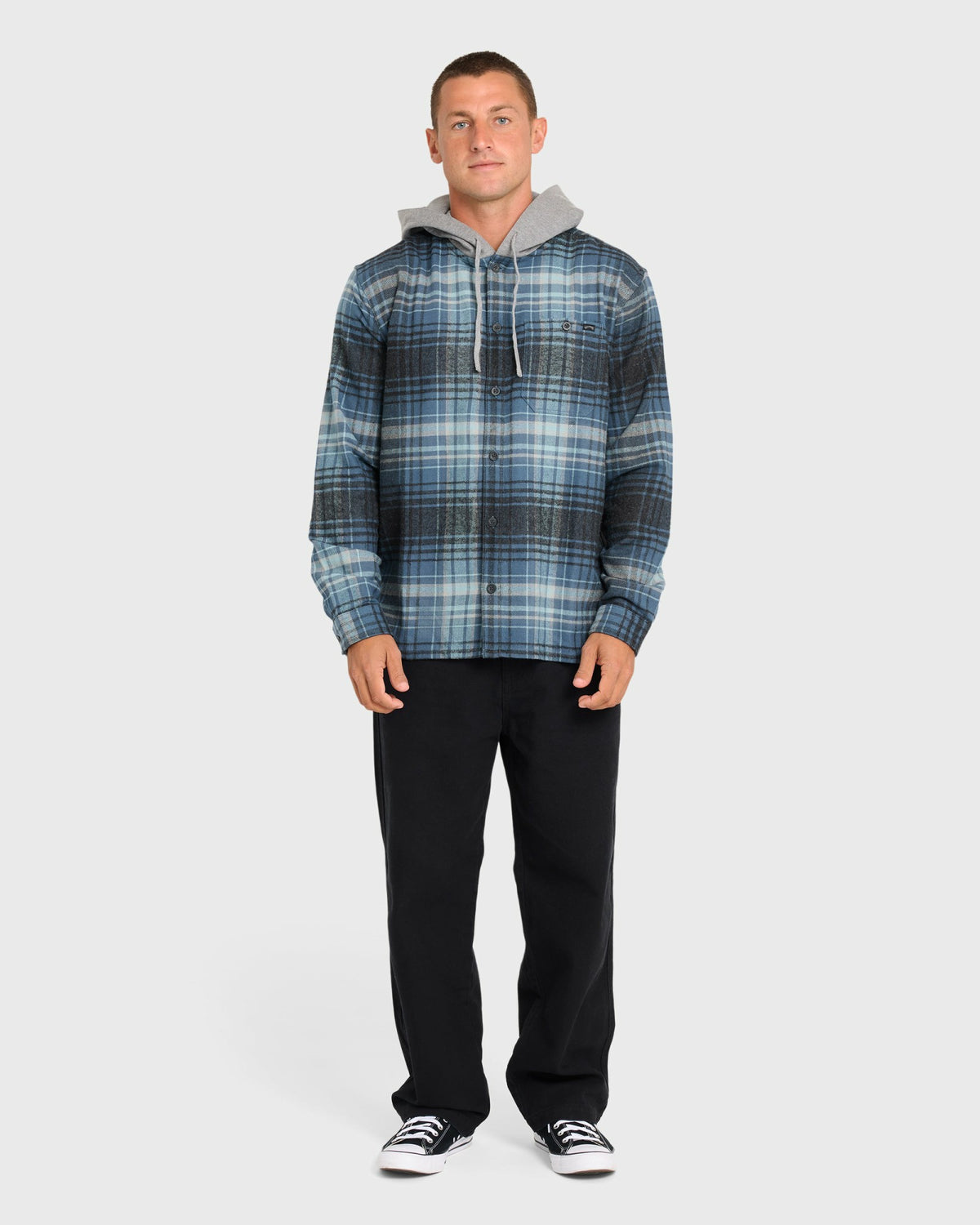 Billabong Men's Baja Long Sleeve Flannel Shirt - Dark Denim