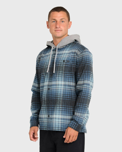 Billabong Men's Baja Long Sleeve Flannel Shirt - Dark Denim
