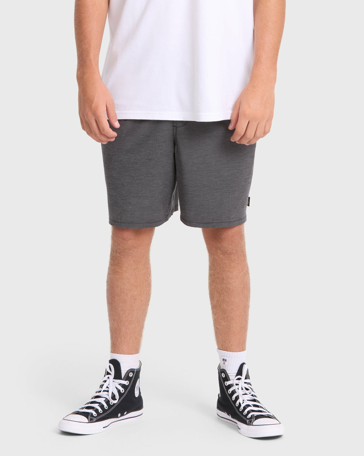 Billabong Men's Crossfire Elastic Wave Washed 18\" Amphibian Hybrid Shorts - Black